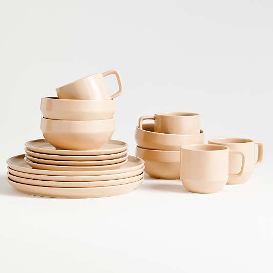 Visto 16-Piece Blush Stoneware Dinnerware Set