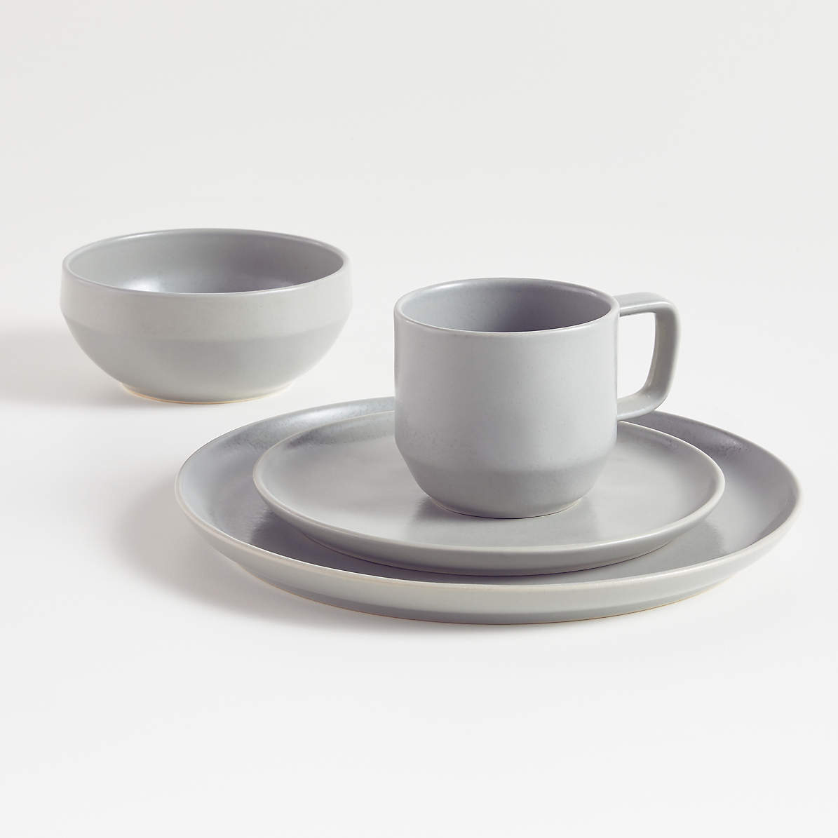 Unique Stoneware Wet or Dry Measuring Cups Set of 4 Gray Grey and White  Vintage Style