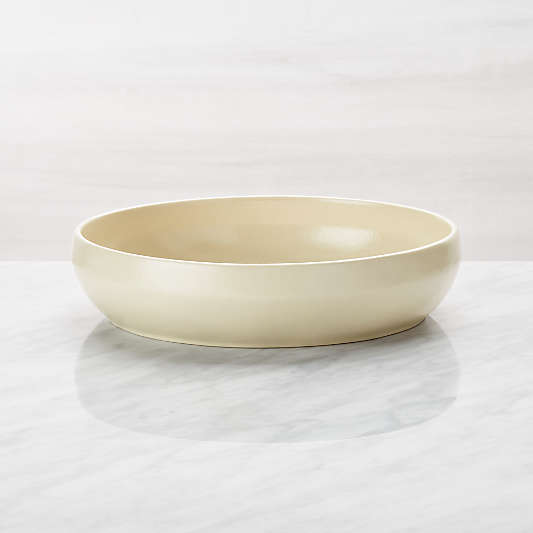 Visto Cream Stoneware Low Bowl