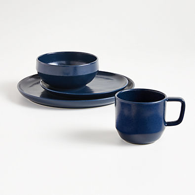View Visto 4-Piece Navy Stoneware Dinnerware Set details