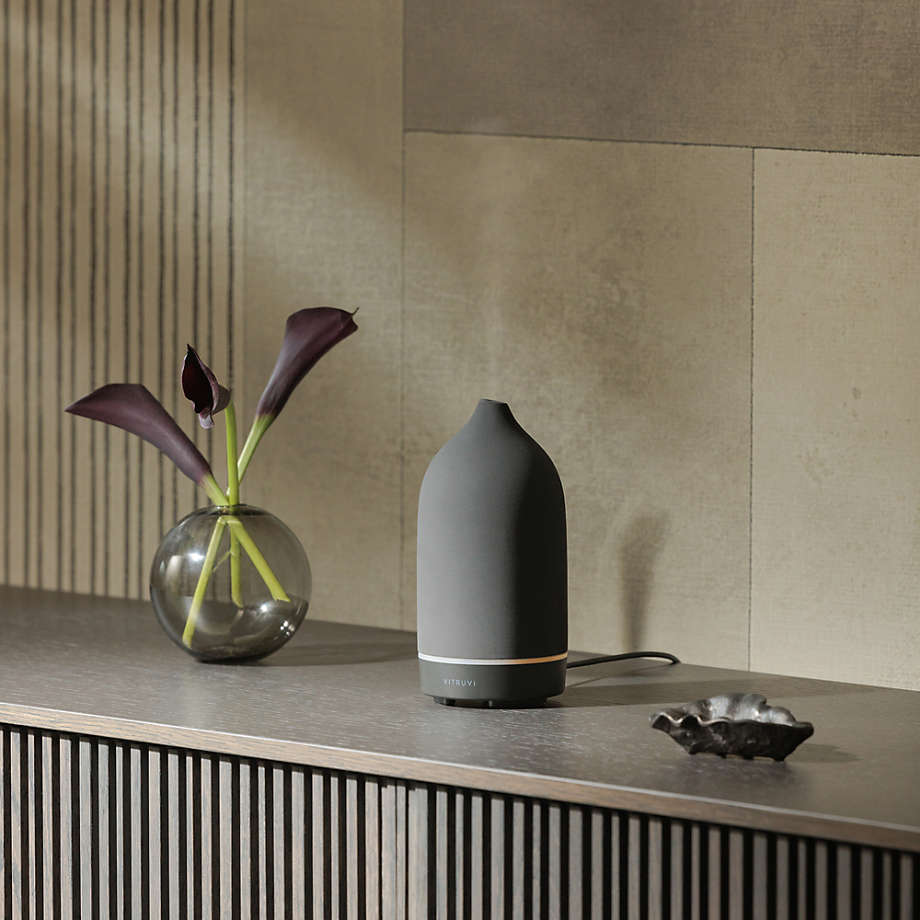 Vitruvi Stone Black Essential Oil Diffuser | Crate & Barrel