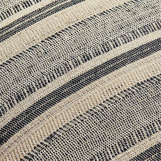 Vittoria Silk Blend Textured 23x23 Ink Black Throw Pillow with Feather Insert