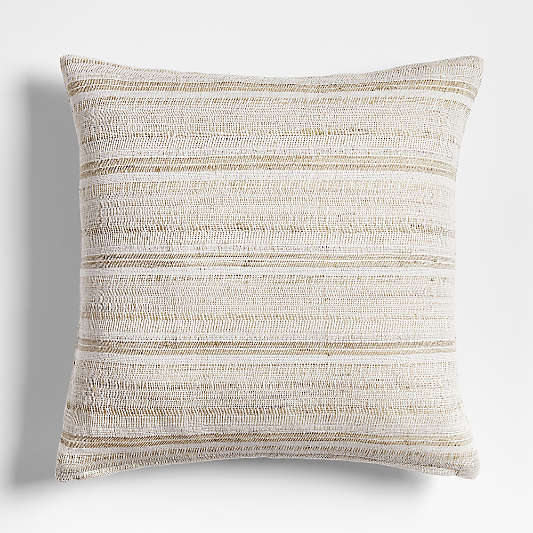 Vittoria Silk Blend Textured 23"x23" Calm Beige Throw Pillow with Feather Insert