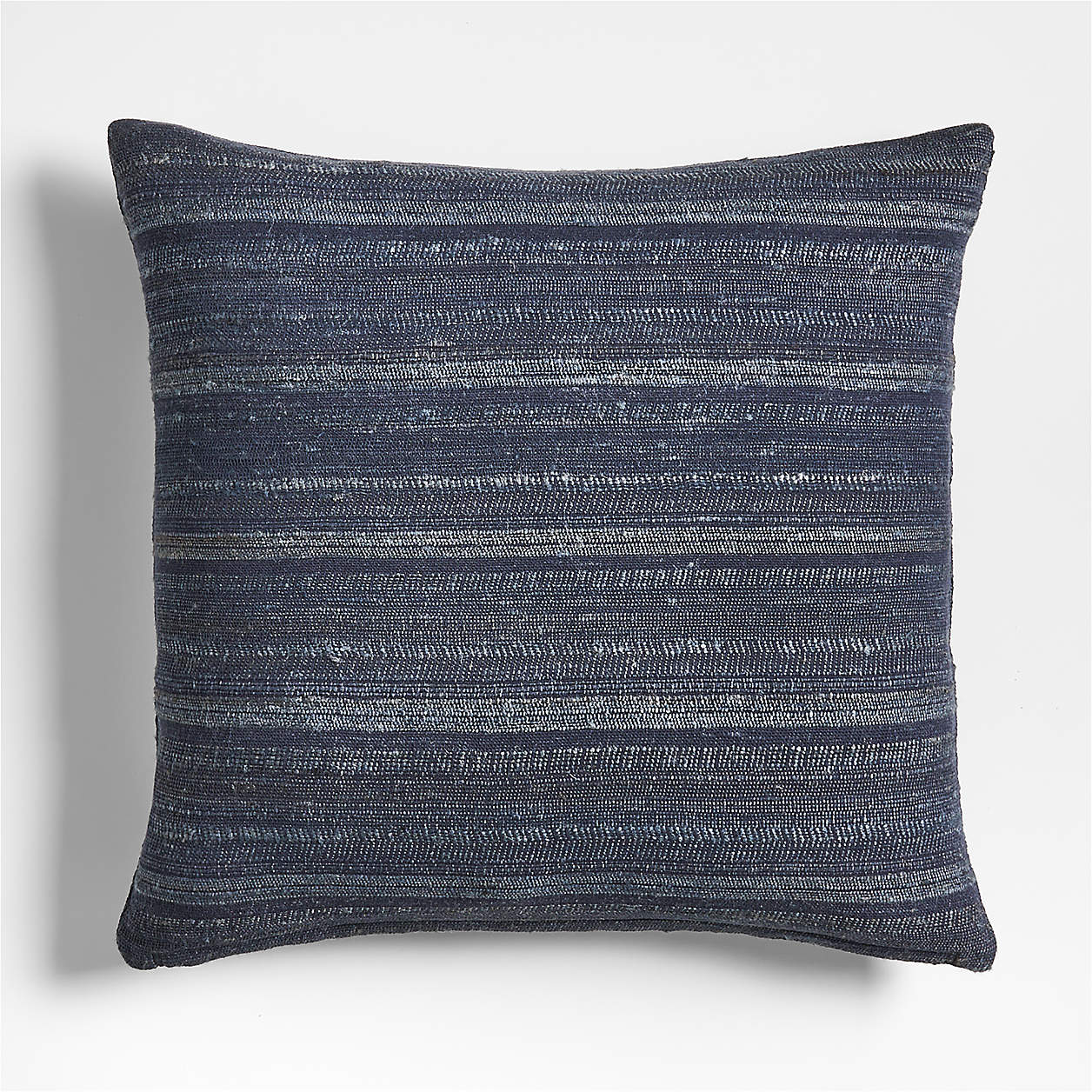Vittoria Silk Blend Textured 23"x23" Deep Indigo Blue Throw Pillow with