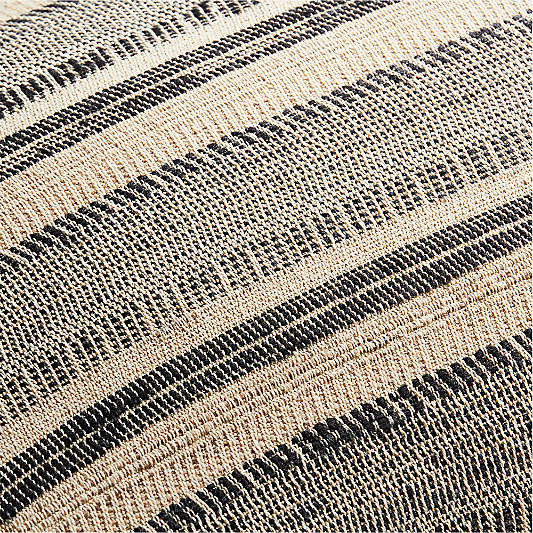 Vittoria Silk Blend Textured 24"x16" Ink Black Throw Pillow