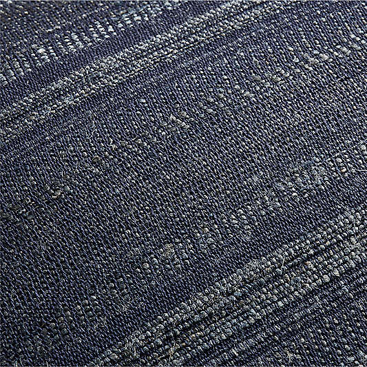 Vittoria Silk Blend Textured 24x16 Deep Indigo Blue Throw Pillow with Down-Alternative Insert