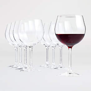 Aspen & Birch - Modern Wine Glasses Set of 4 - Red Wine Glasses  or White Wine Glasses, Premium Crystal Stemware, Long Stem Wine Glasses  Set, Clear, 15 oz, Hand