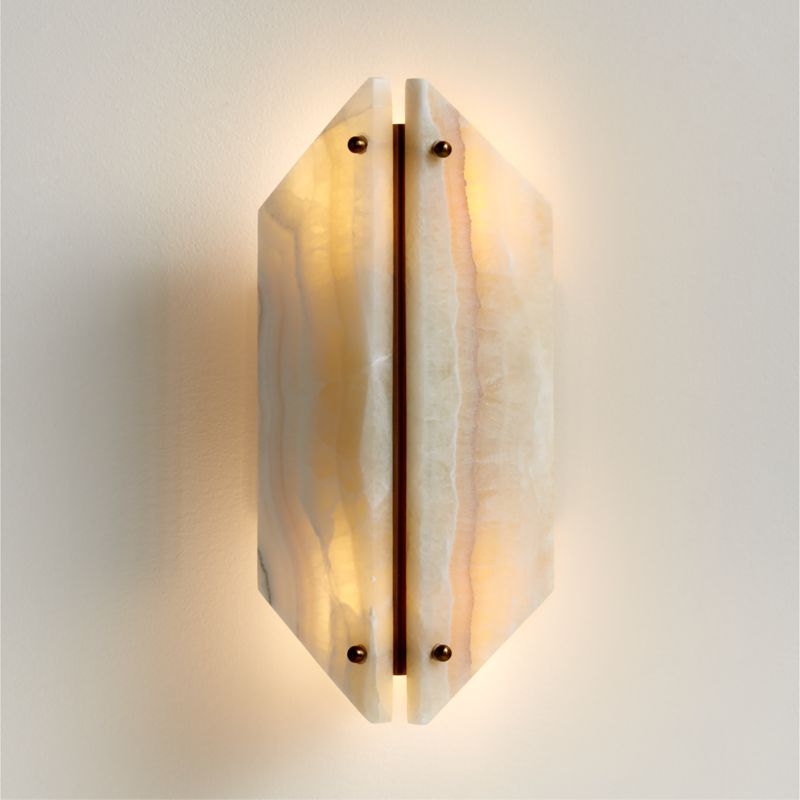 Vivien Alabaster White Stone Wall Sconce Light