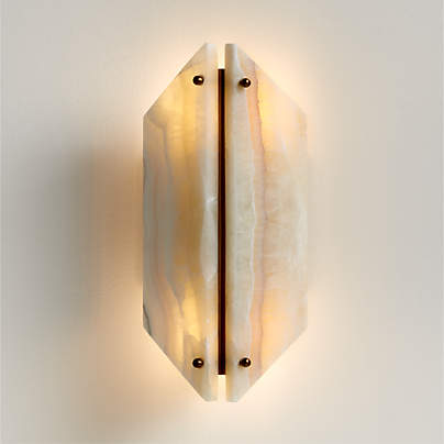 Vivien Onyx Cream Stone Wall Sconce Light