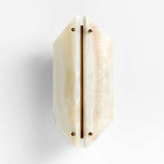 Vivien Onyx Cream Stone Wall Sconce Light