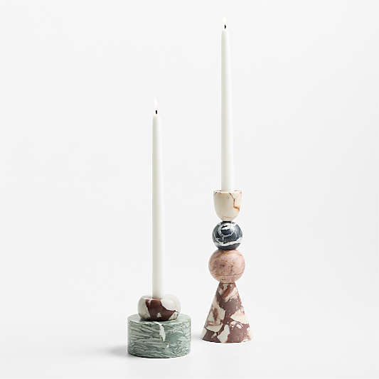 Volley Mixed Marble Taper Candle Holders by Venus Williams