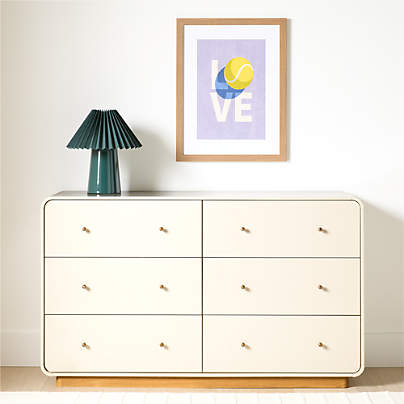 Volley 54" Ivory Lacquer Kids Dresser by Venus Williams