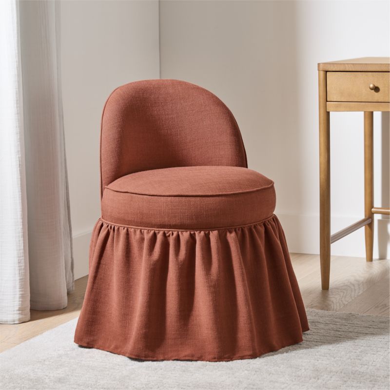 Volant Rust Red Kids Vanity Stool by Sharland England - image 1 of 6