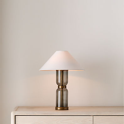 View Velato Glass Table Lamp 14.5" with White Shade details