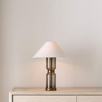 Velato Glass Table Lamp 14.5" with White Shade