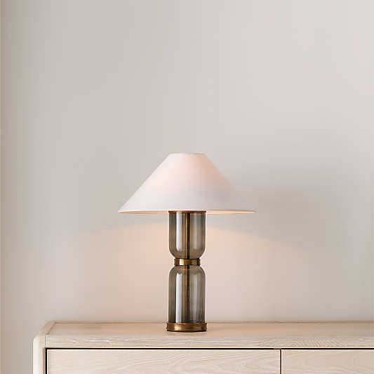 Velato Glass Table Lamp 14.5" with White Shade