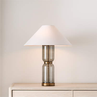 Velato Glass Table Lamp 19.5" with White Shade