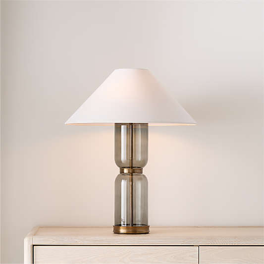 Velato Glass Table Lamp 19.5" with White Shade