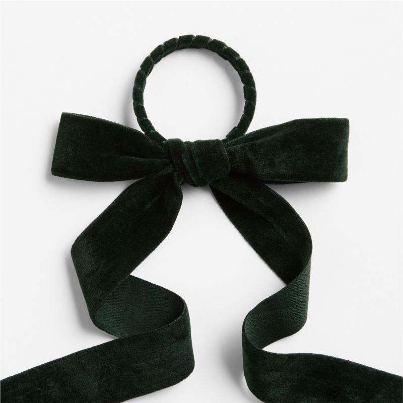 Green Velvet Bow Napkin Rings, Set of 4 - image 2 of 3