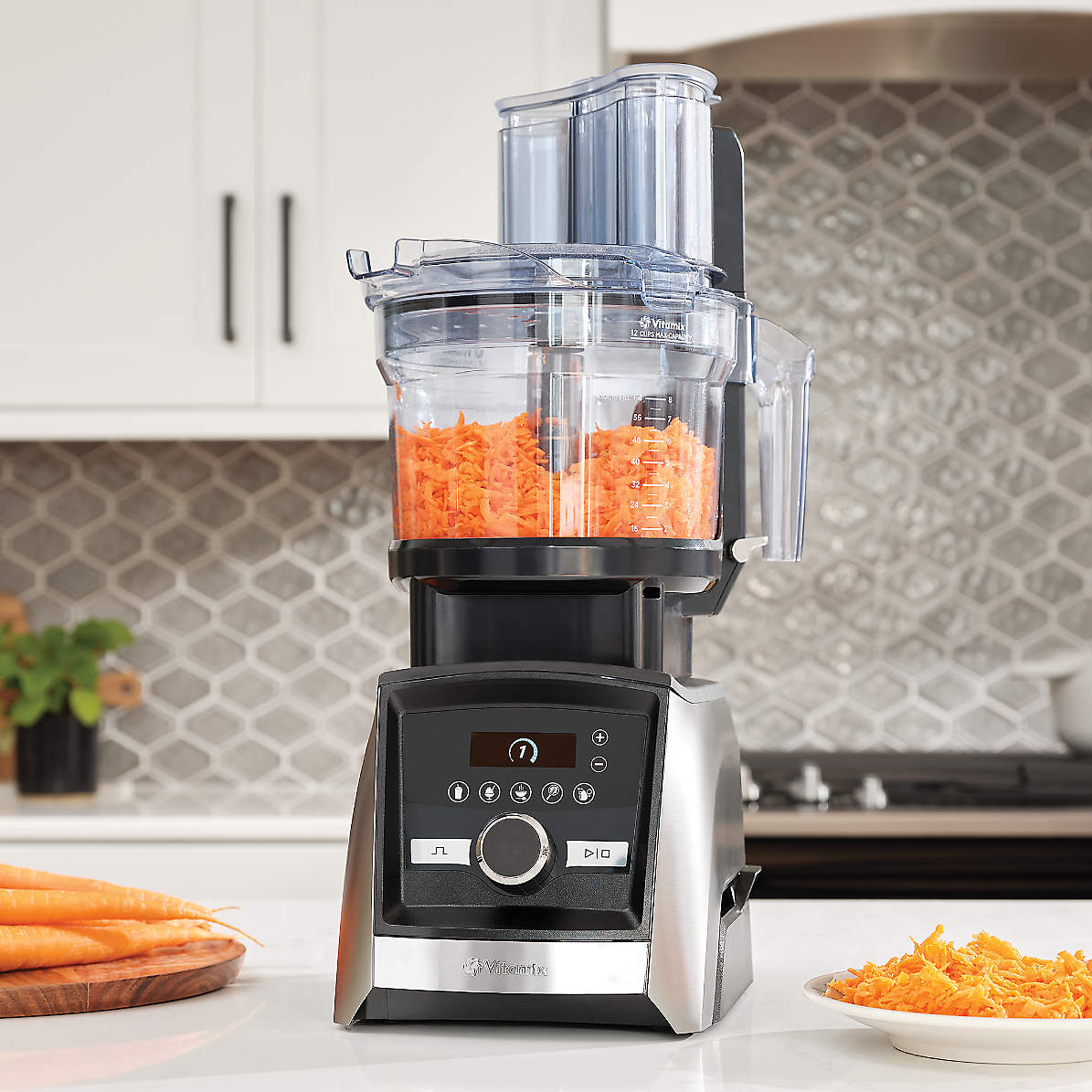 Vitamix A3500 BPA-Free Stainless Steel Food Processor Attachment | Crate & Barrel