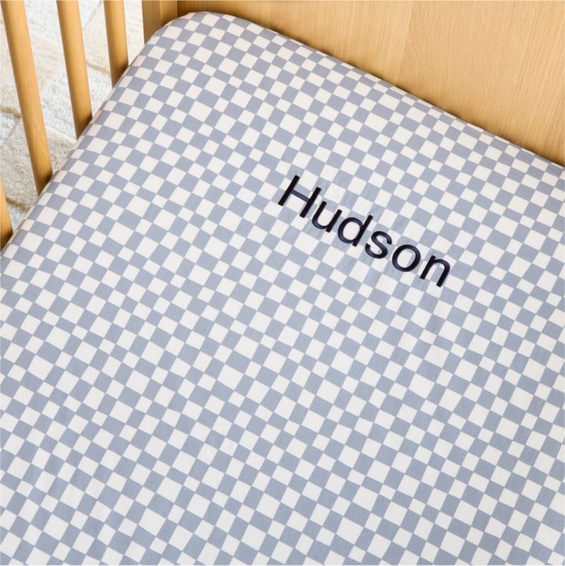 Venice Cloudy Blue 100% Organic Cotton Baby Crib Fitted Sheet by Leanne Ford - image 1 of 6
