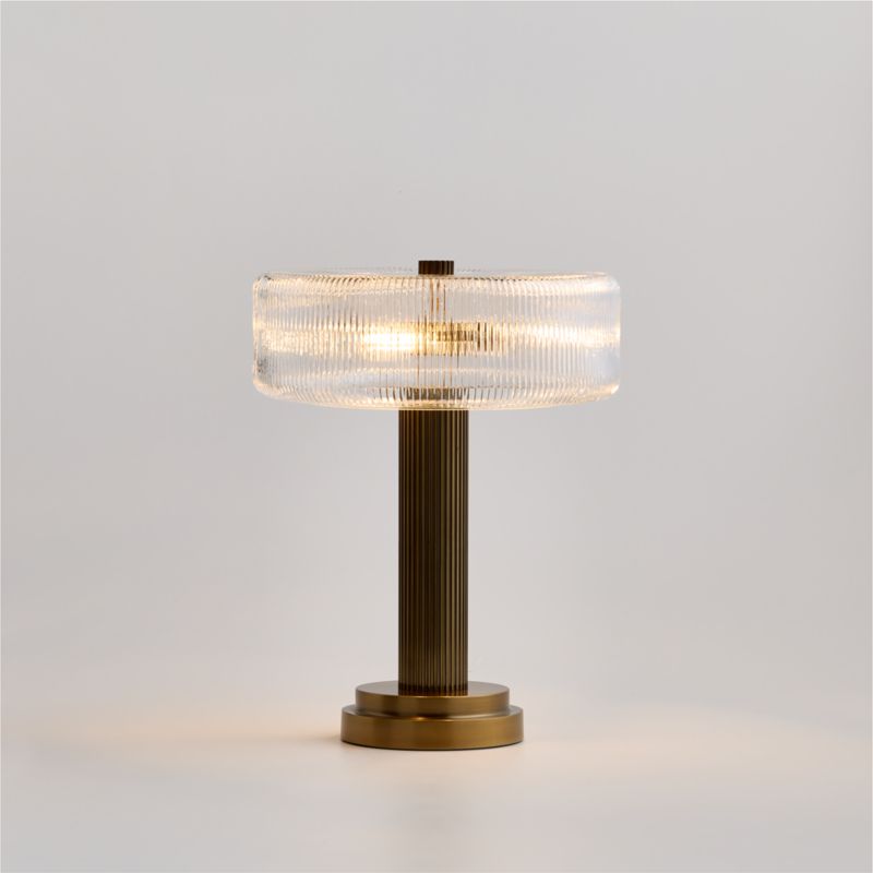 Vienna Metal Table Lamp with Rippled Glass Shade 17" - image 1 of 5
