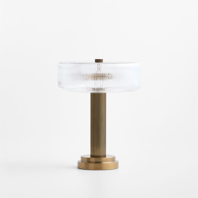 Vienna Metal Table Lamp with Rippled Glass Shade 17" - image 2 of 5