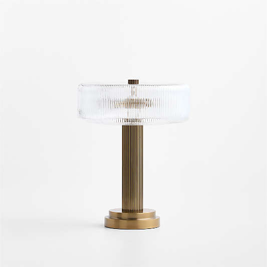 Vienna Metal Table Lamp with Rippled Glass Shade 17"