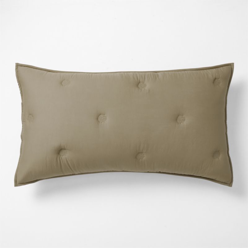 Organic Cotton Voile Garden Green King Bed Pillow Sham - image 0 of 8