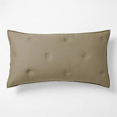 Organic Cotton Voile Garden Green King Bed Pillow Sham