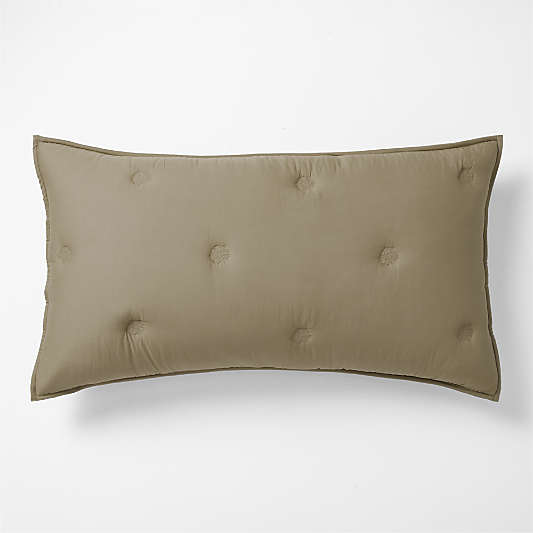 Organic Cotton Voile Garden Green King Bed Pillow Sham