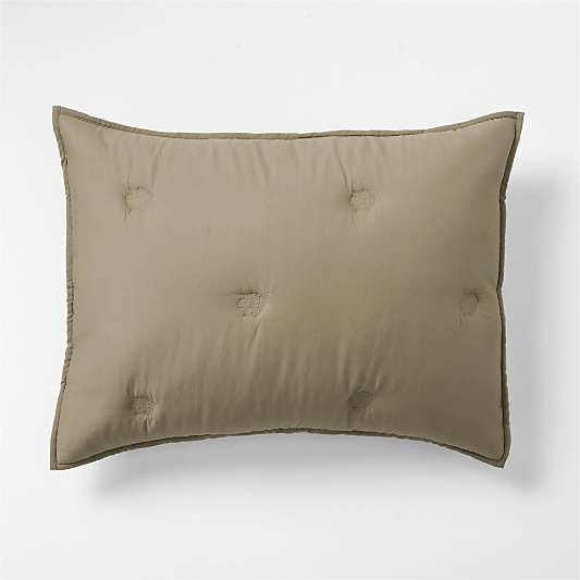 Organic Cotton Voile Garden Green King Bed Pillow Sham