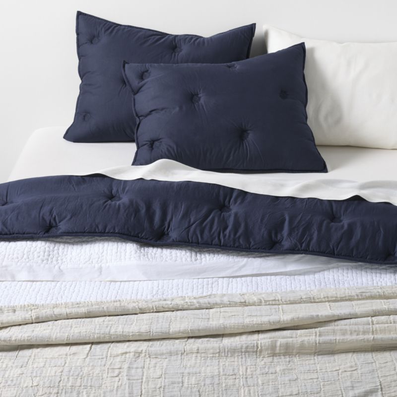 Organic Cotton Voile Deep Indigo King Comforter + Reviews | Crate ...