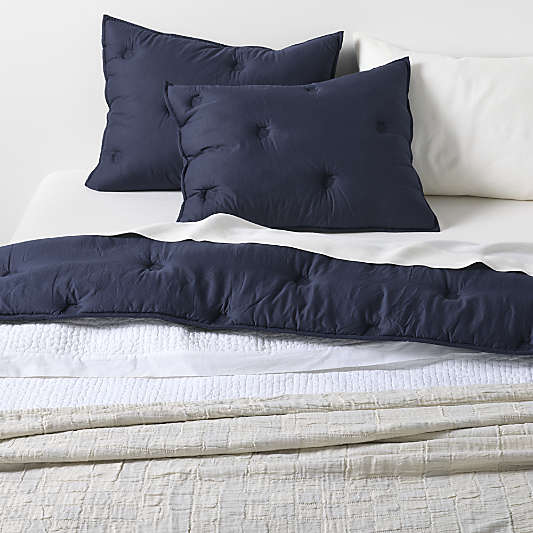 Organic Cotton Voile Deep Indigo Standard Bed Pillow Sham