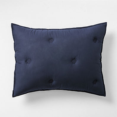 View Organic Cotton Voile Deep Indigo Standard Bed Pillow Sham details