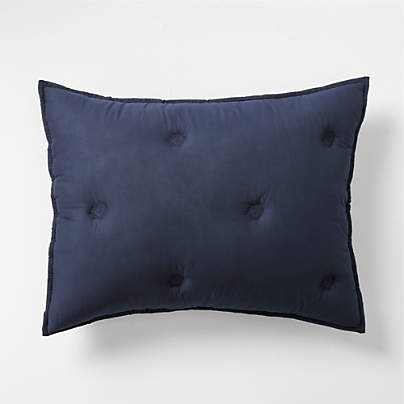 Organic Cotton Voile Deep Indigo Standard Bed Pillow Sham