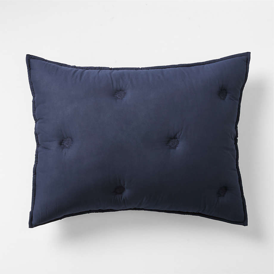 Cotton Voile Deep Indigo Standard Bed Pillow Sham Crate & Barrel