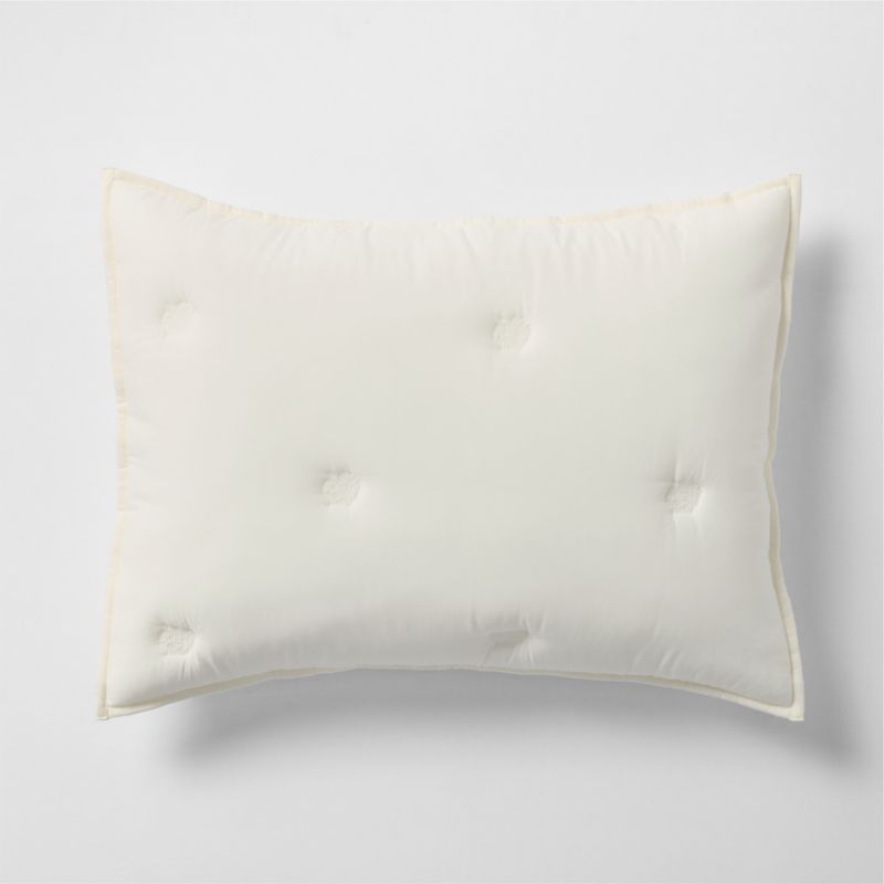 Cotton Voile Pampas Ivory Standard Bed Pillow Sham