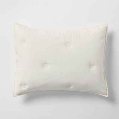 View Organic Cotton Voile Pampas Ivory Standard Bed Pillow Sham details