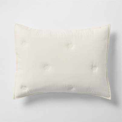 Organic Cotton Voile Pampas Ivory Standard Bed Pillow Sham