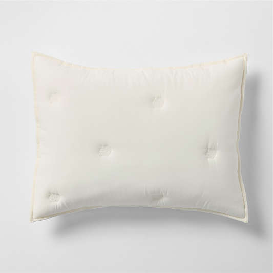 Cotton Voile Pampas Ivory Standard Bed Pillow Sham