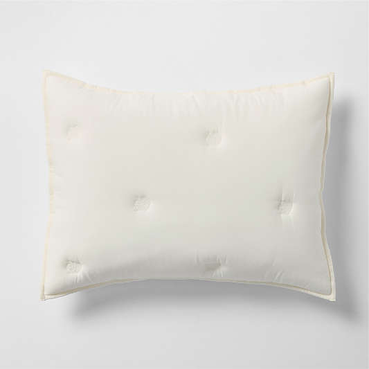 Organic Cotton Voile Pampas Ivory Standard Bed Pillow Sham