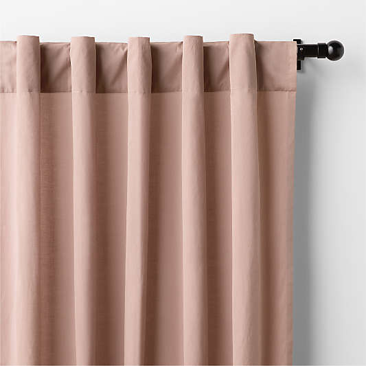 Plum Rose Organic Cotton Voile with Satin Border Sheer Window Curtain Panel