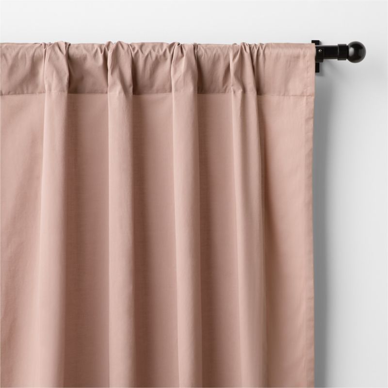 Plum Rose Organic Cotton Voile with Satin Border Sheer Window Curtain Panel 44"x84" - image 2 of 4