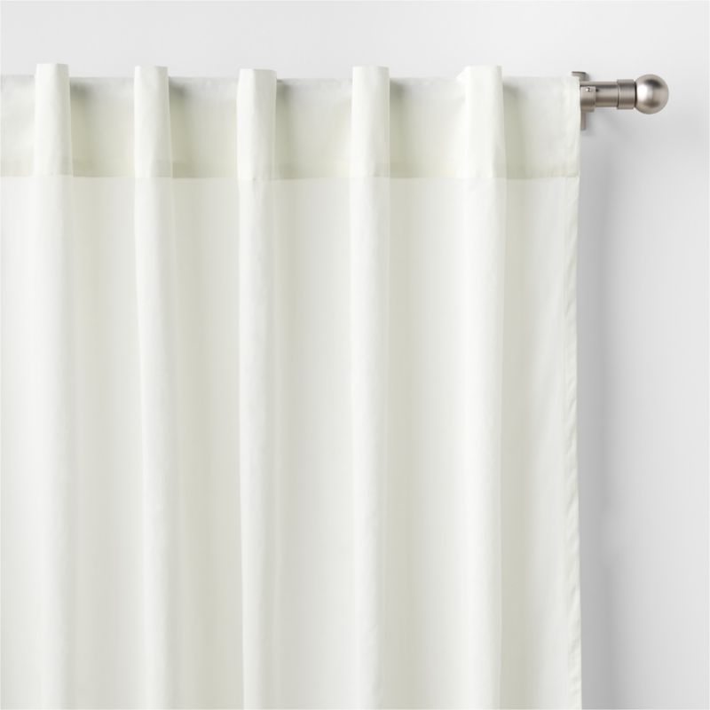 Pampas Ivory Organic Cotton Voile with Satin Border Sheer Window Curtain Panel 44"x63" - image 1 of 4