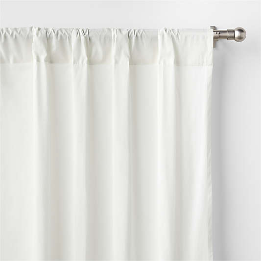 Pampas Ivory Organic Cotton Voile with Satin Border Sheer Window Curtain Panel 44"x108"