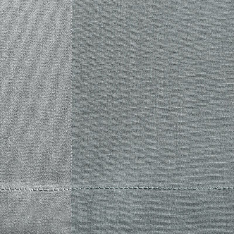 Slate Blue Organic Cotton Voile with Satin Border Sheer Window Curtain Panel 44"x63" - image 3 of 4