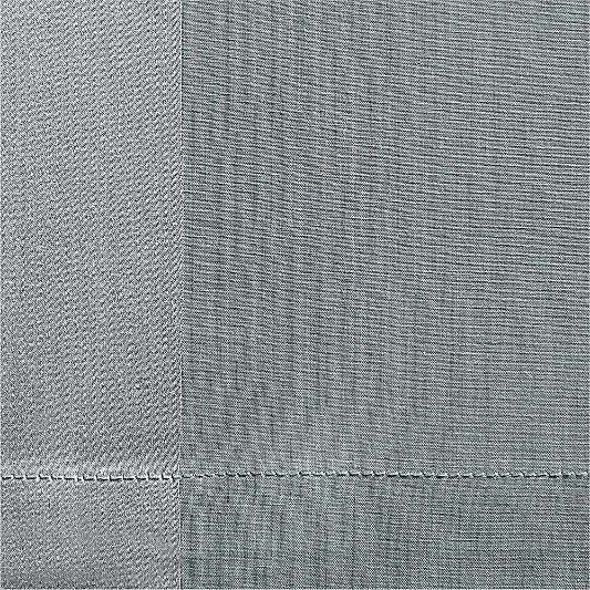 Slate Blue Organic Cotton Voile with Satin Border Sheer Window Curtain Panel 44"x63"