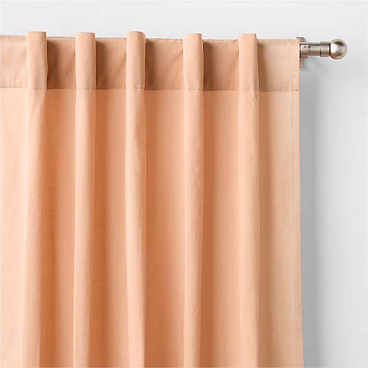 Terracotta Organic Cotton Voile with Satin Border Sheer Window Curtain Panel 44"x96"