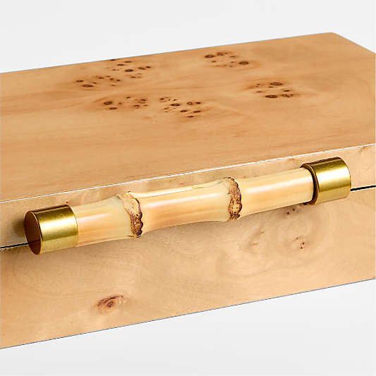 Volos Burl Wood Lidded Decorative Storage Boxes